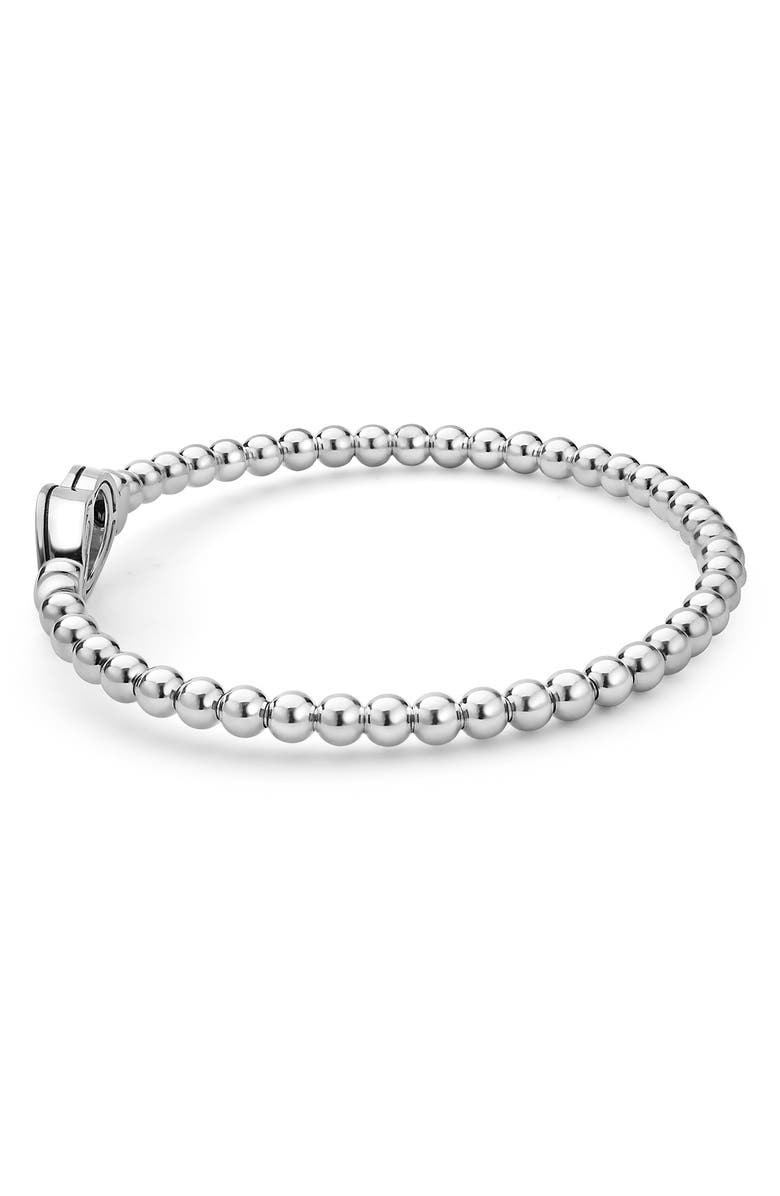 LAGOS Signature Caviar Interlocking Diamond Stretch Bracelet, Alternate, color, Silver