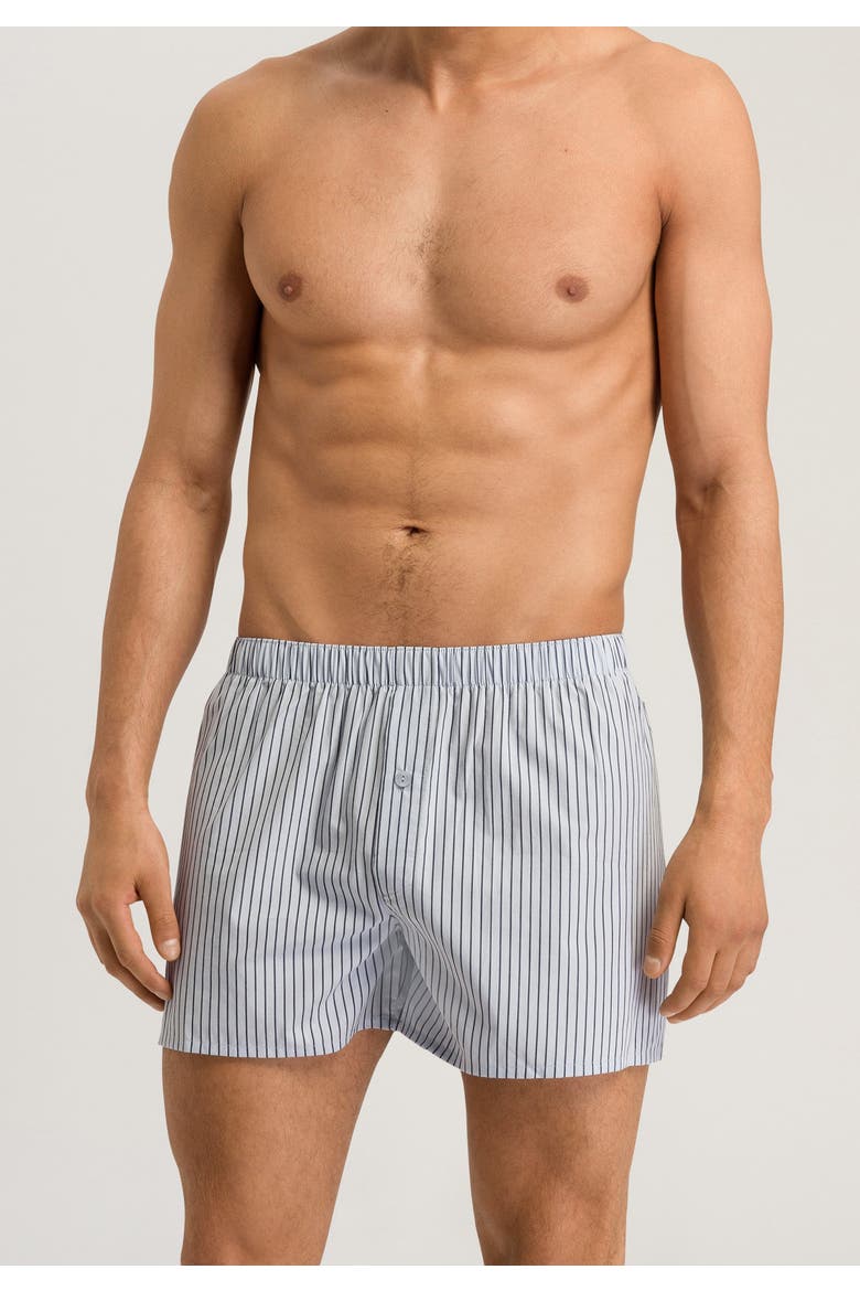 Fancy Woven Cotton Boxer, Alternate, color, Light Grey Stripe