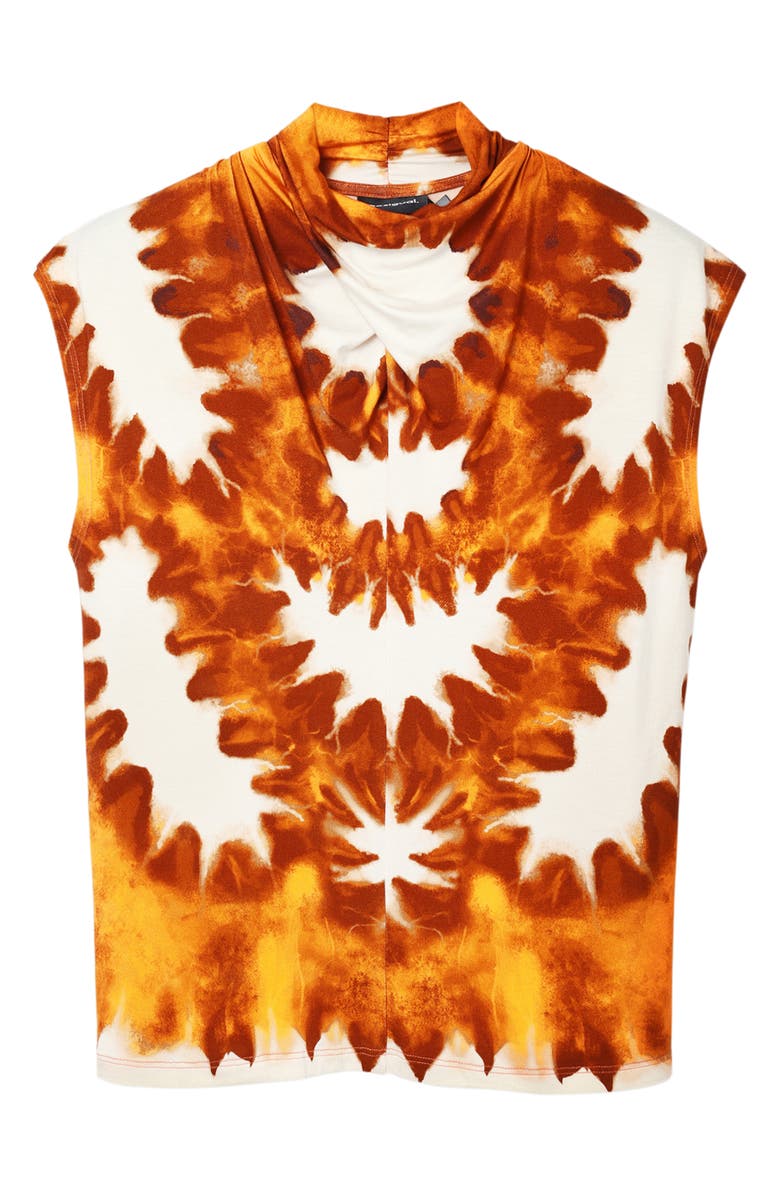 Desigual Tie Dye Draped Top, Alternate, color, 