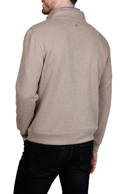 Tailorbyrd French Rib Quarter Zip Sweater In Animal Print