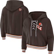 WEAR by Erin Andrews Women's WEAR by Erin Andrews Brown Cleveland Browns Plus Size Lace-Up Pullover Hoodie