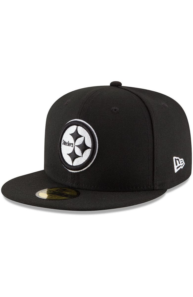 New Era Men's New Era Black Pittsburgh Steelers B-Dub 59FIFTY Fitted Hat, Alternate, color,