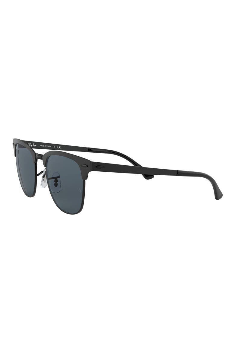 Clubmaster 51mm Sunglasses, Alternate, color, SHINY BLACK