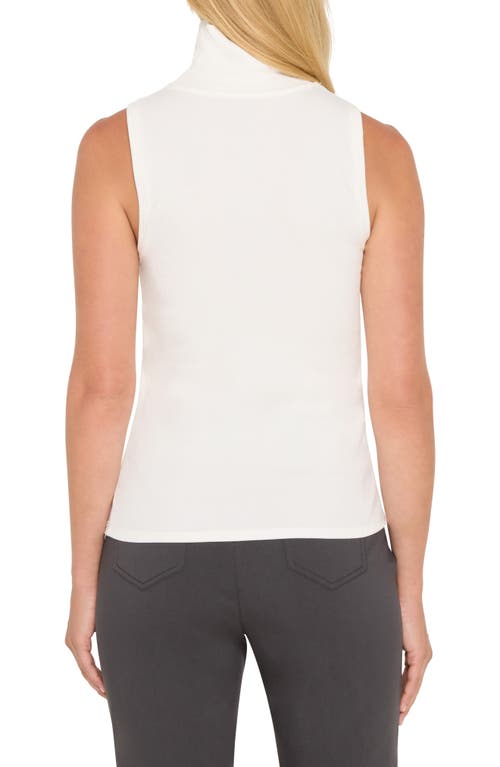 Nic + Zoe Nic+zoe Perfect Knit Sleeveless Rib Turtleneck Top In White