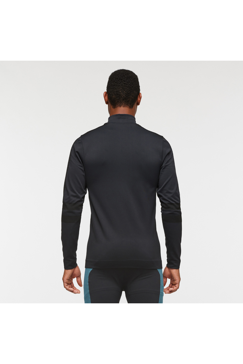 Debajo Seamless Baselayer Quarter-Zip - Men's, Alternate, color, Black Stripes