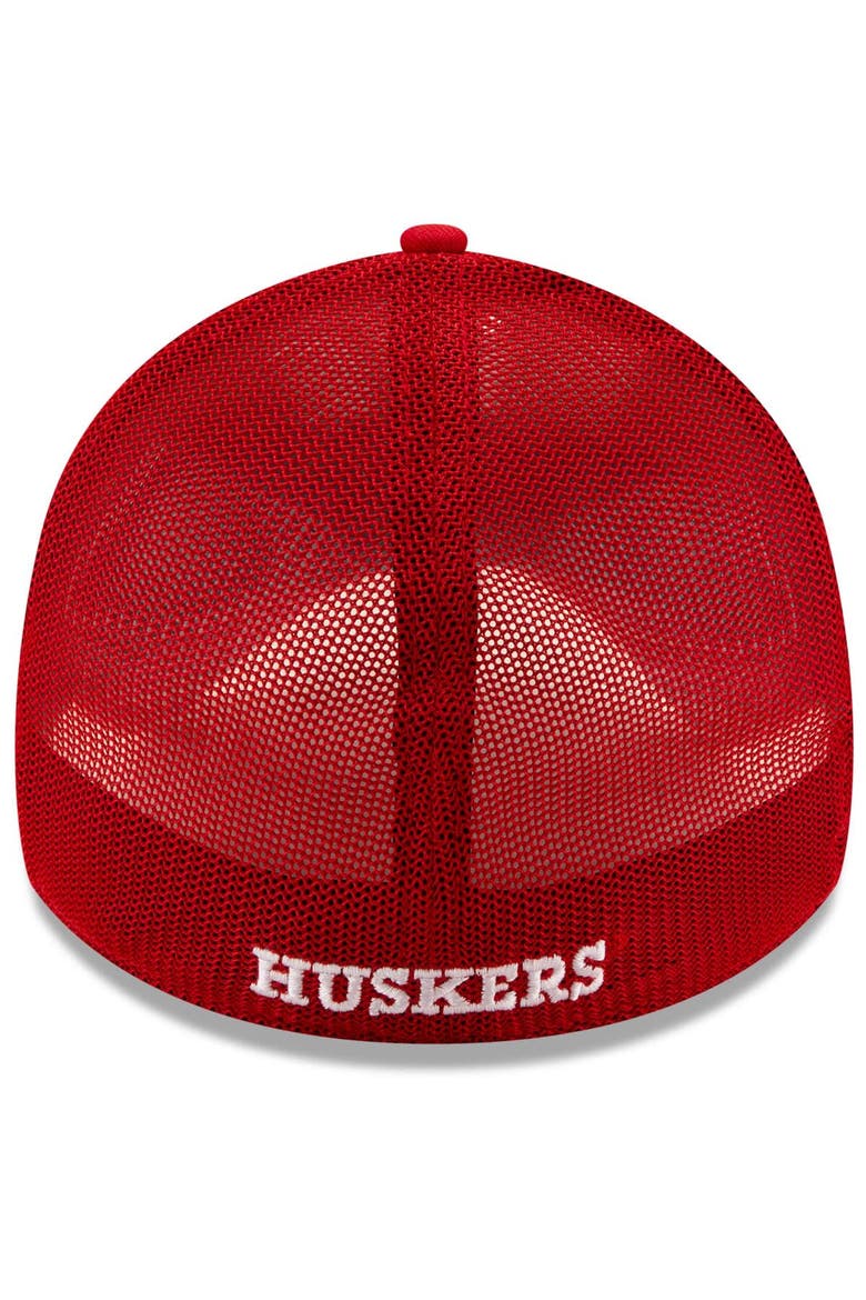 Men's New Era Scarlet Nebraska Huskers Team Mesh 39THIRTY Flex Hat, Alternate, color, Scarlet