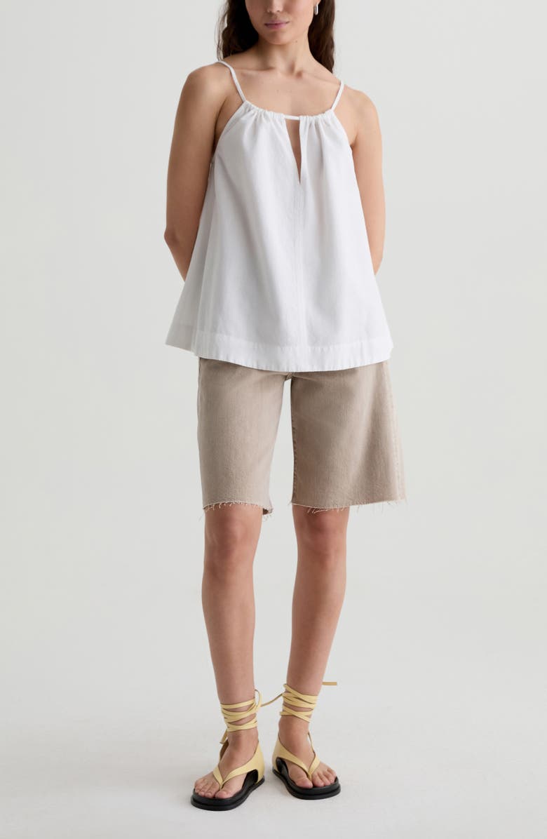 AG Ivy Tie Strap Linen Blend Tank, Alternate, color, White