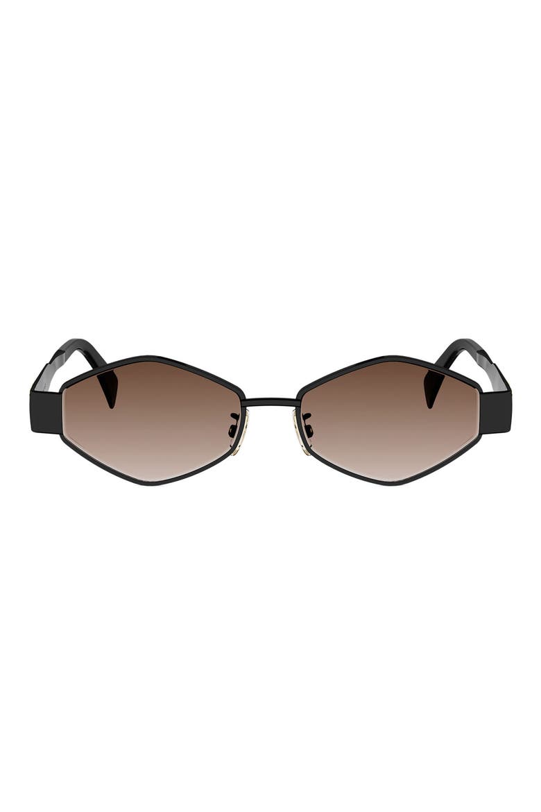 Triomphe 54mm Geometric Sunglasses, Main, color, SHINY BLACK / GRADIENT BROWN
