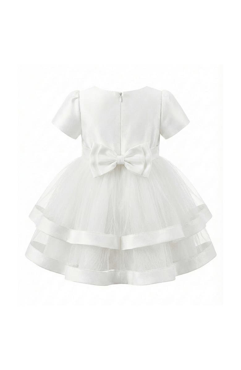 Tulleen Satin Bow Dress, Alternate, color, White