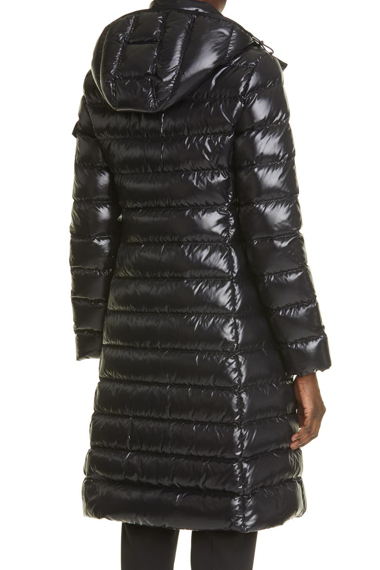 Moka Water Resistant Long Hooded Down Puffer Parka, Alternate, color, BLACK