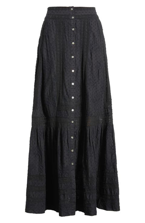 Araminta Lace Clip Dot Maxi Skirt