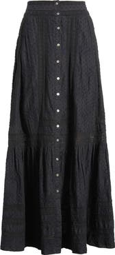 LoveShackFancy Araminta Lace Clip Dot Maxi Skirt