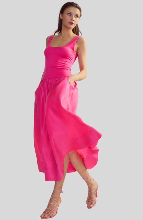 Cynthia Rowley Eloise Drop Waist Dress In Pink