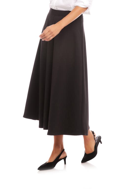 Shop Karen Kane Cotton Blend Midi A-line Skirt In Black
