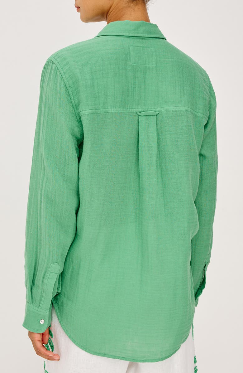 Rails Ellis Organic Cotton Gauze Button-Up Shirt, Alternate, color, Clover