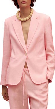 MANGO Boreli Linen Blazer