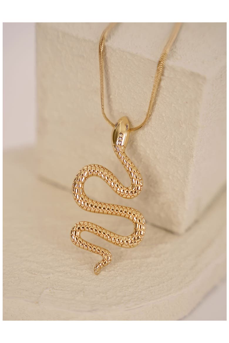 Serpentina Cubic Zirconia Pendant Necklace, Alternate, color, GOLD