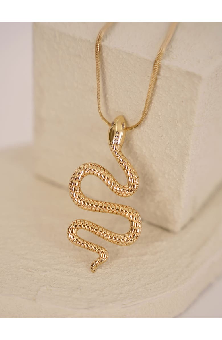 Ettika Serpentina Cubic Zirconia Pendant Necklace, Alternate, color, Gold