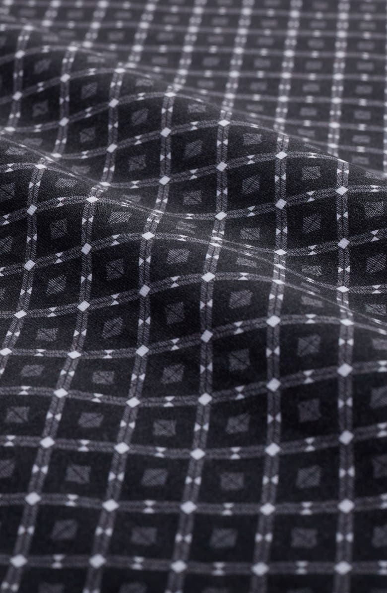 Bugatchi Jules OoohCotton<sup>®</sup> Diamond Print Button-Down Shirt, Alternate, color, Black