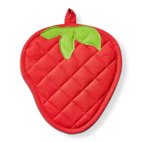 Strawberry Potholder/Trivet Red Multi Cotton Summer