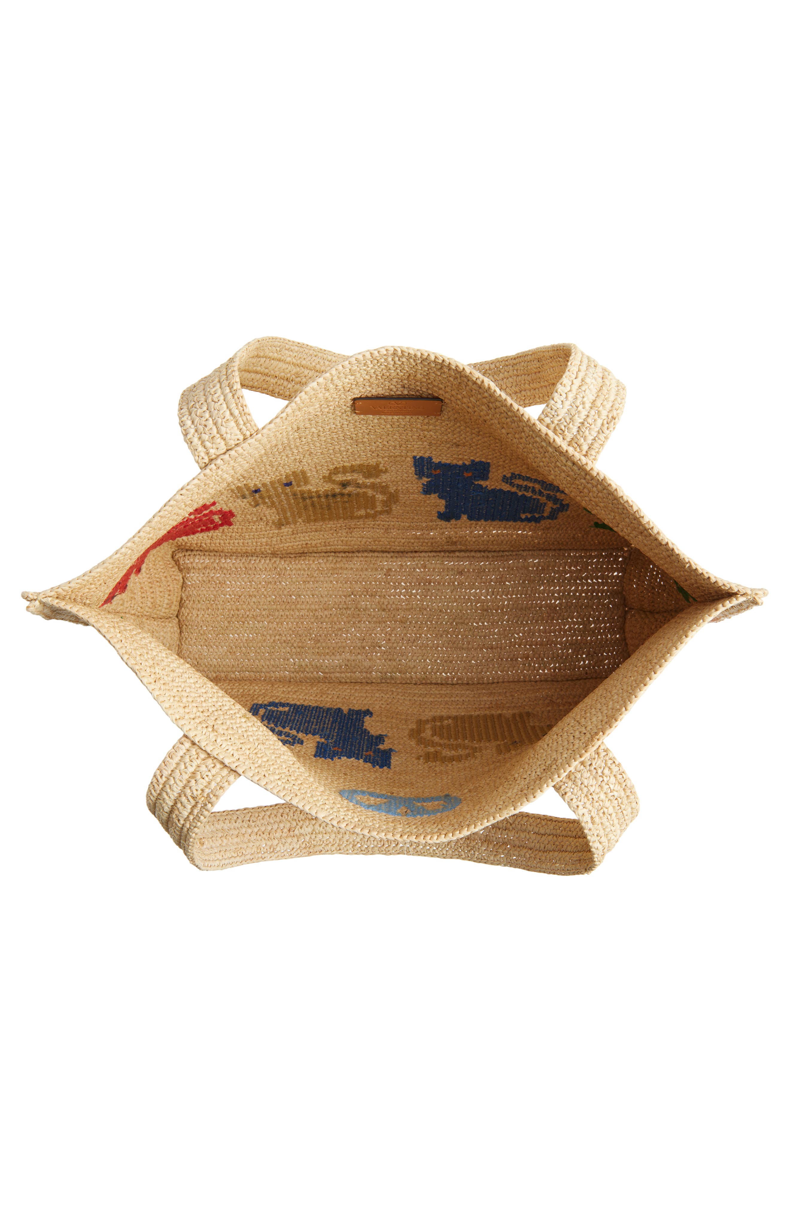 Valentino Garavani Large Raffiachat Crochet Tote, Alternate, color, Natural Multi