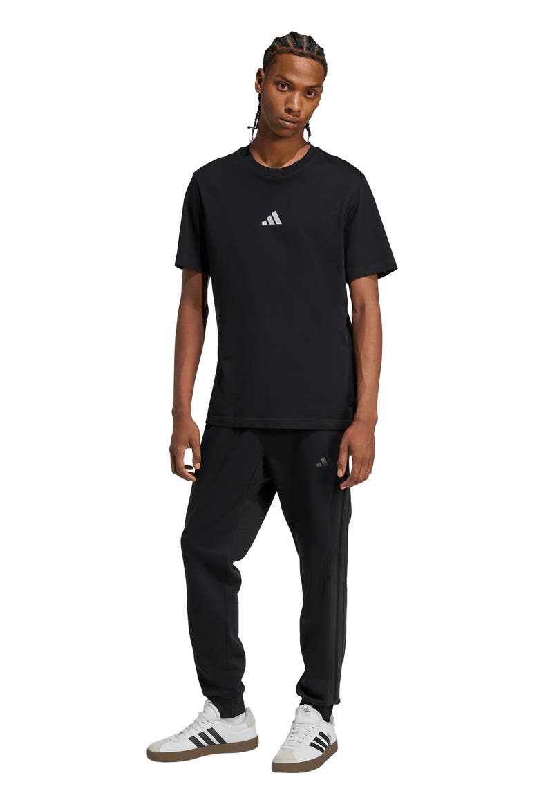 Essential 3-Stripes Fleece Joggers, Alternate, color, BLACK/ CARBON