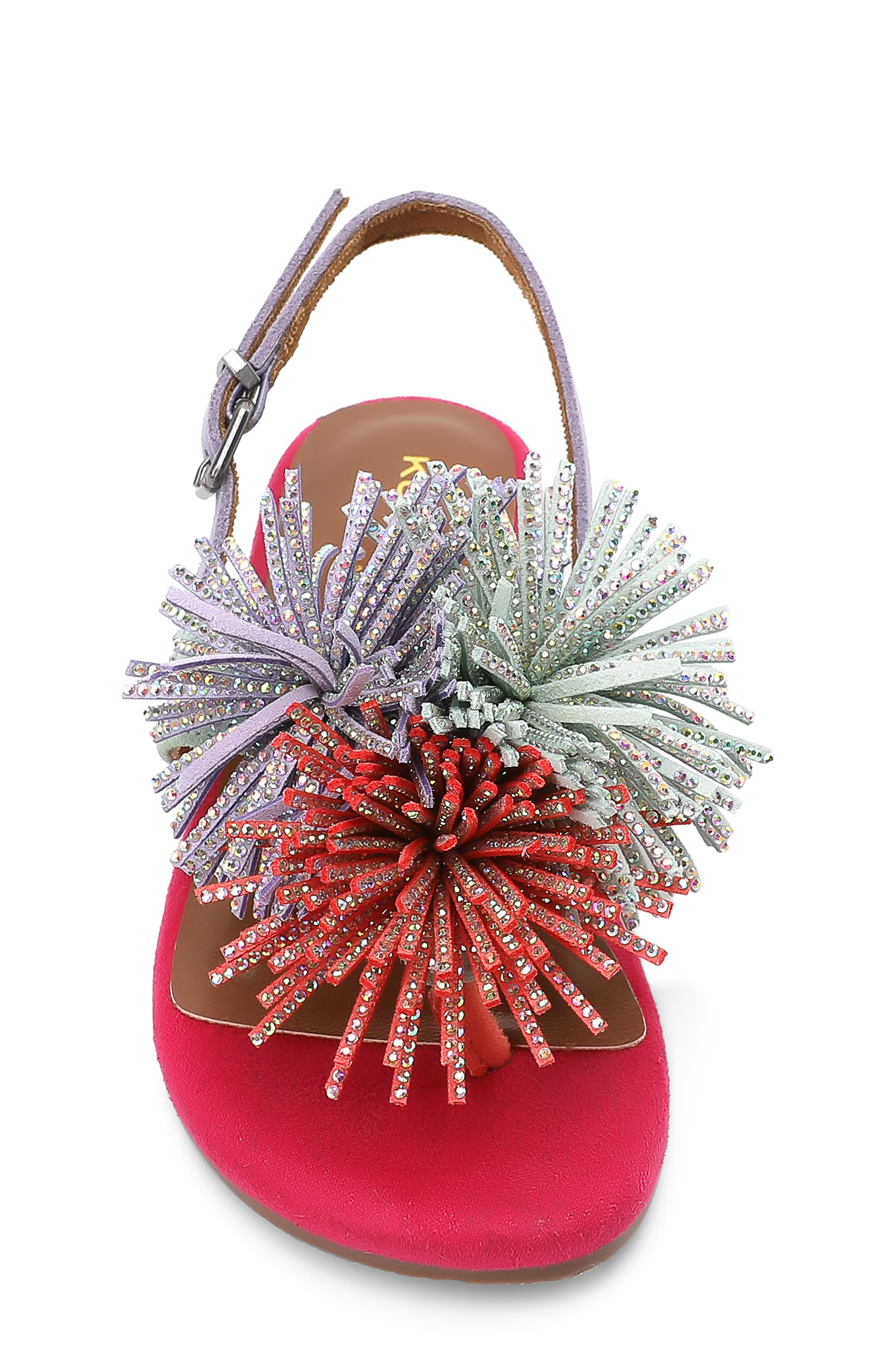 Kurt Geiger London Kids' Mini Fringe Slingback Sandal, Alternate, color, Pink Multi