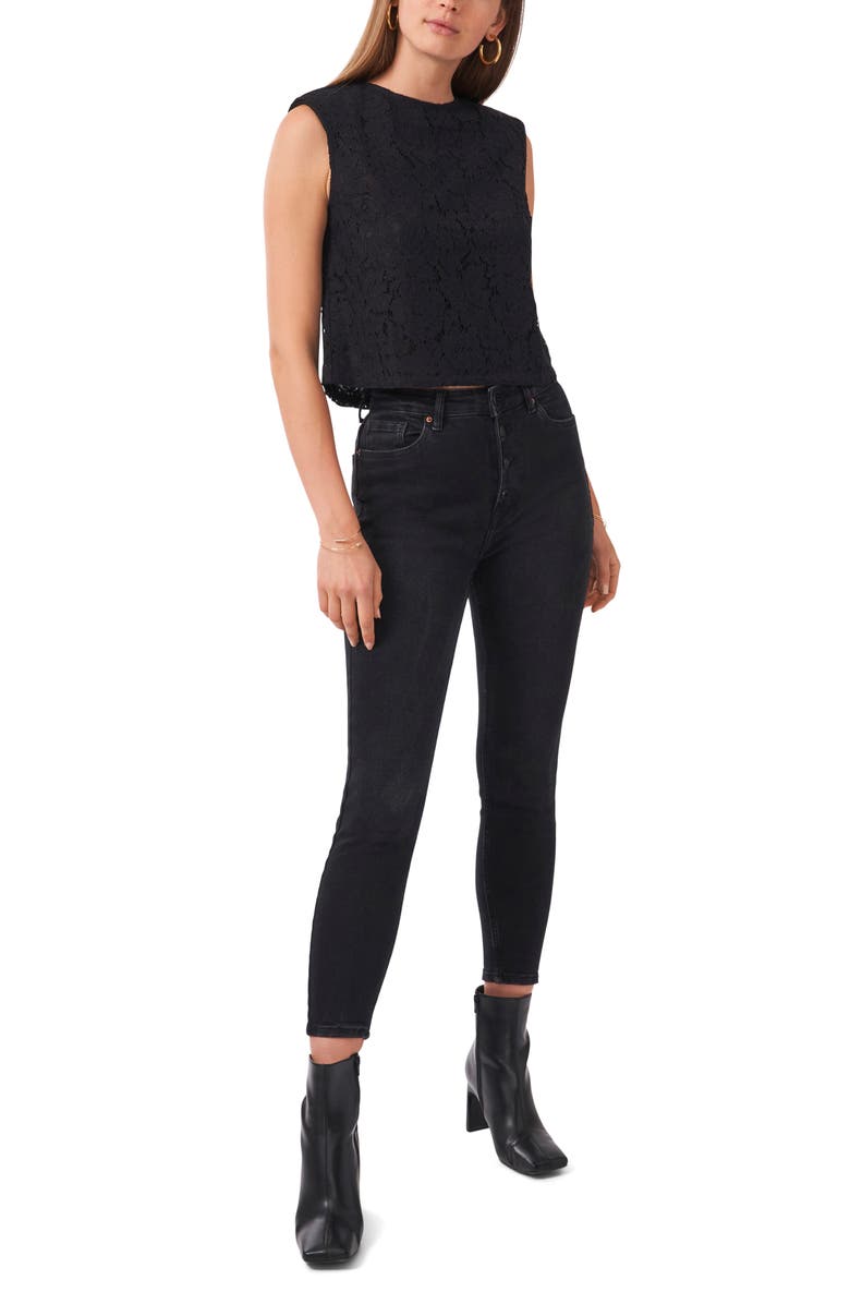 1.STATE Lace Shoulder Pad Sleeveless Top, Alternate, color,