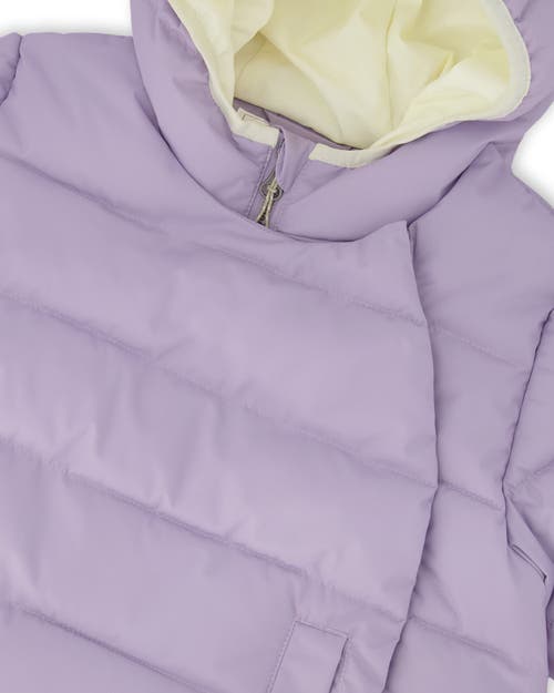 Deux Par Deux Compressible Winter Puffy Coat Designed For Car Seat In Purple