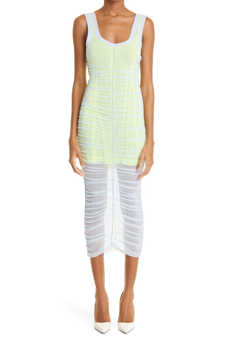 Double Layer Midi Tank Dress, Main, color, BLUE PEARL/ GLOWSTICK
