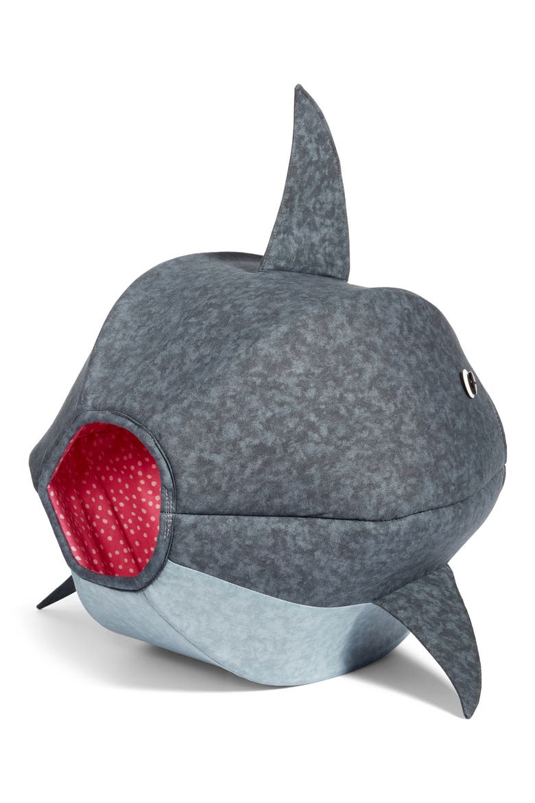 Great White Shark Cat Bed, Alternate, color, GREY