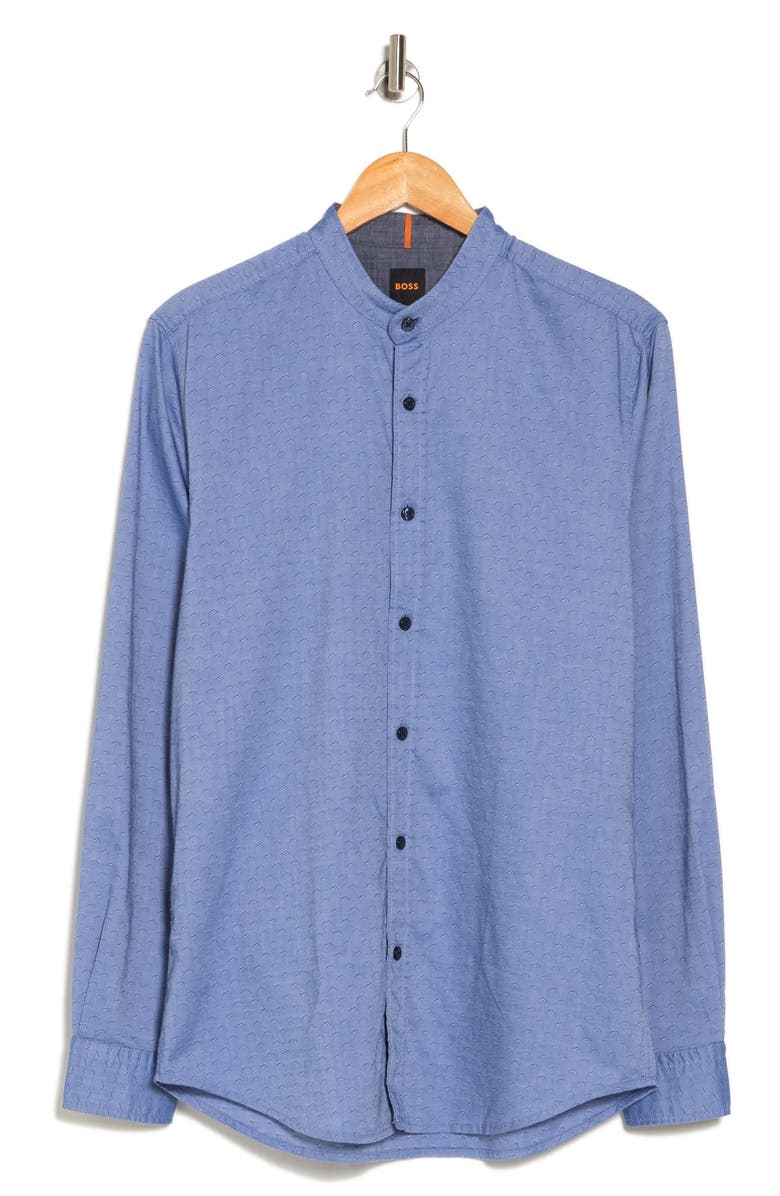 BOSS Hugo Boss Race Mandarin Collar Arrow Print Dress Shirt, Alternate, color, 