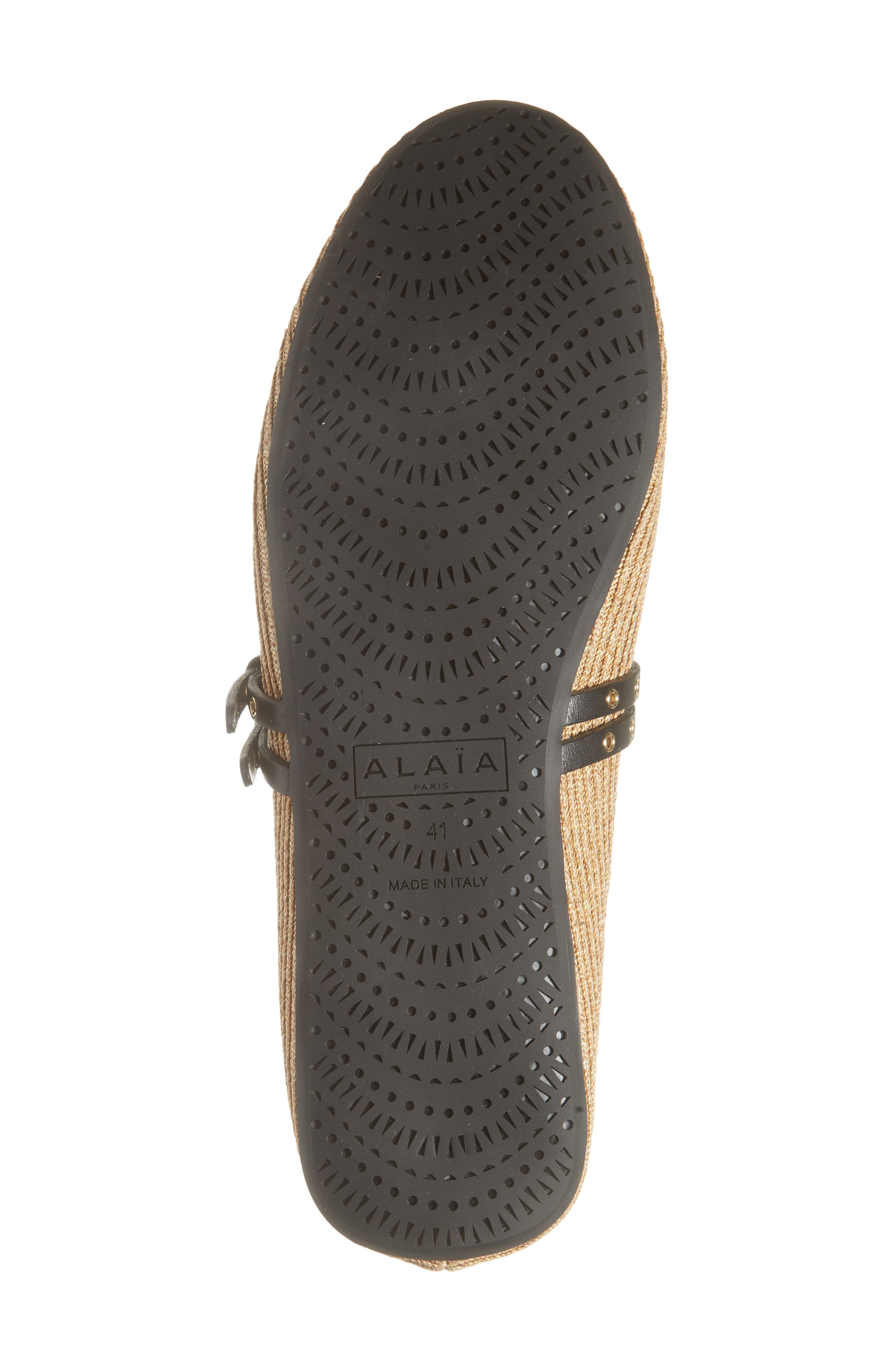 Alaïa Raffia Ballerina Flat, Alternate, color, Naturel