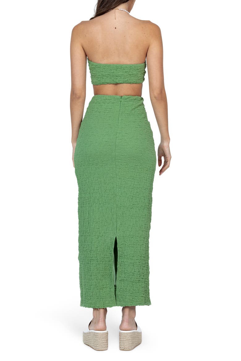Matilda Crinkle Tie Bandeau & Maxi Skirt Set, Alternate, color, MEDIUM GREEN