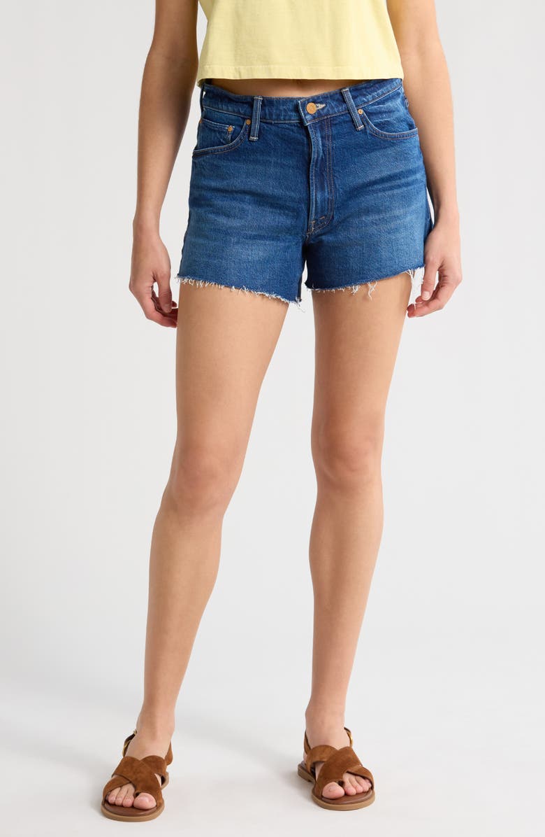 MOTHER The Dodger Frayed Cutoff Denim Shorts, Main, color, Bunny Hop