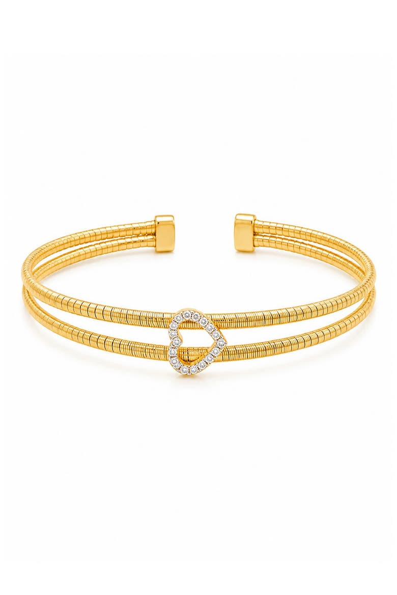 Heart Mesh Cuff Bangle, Main, color, YELLOW