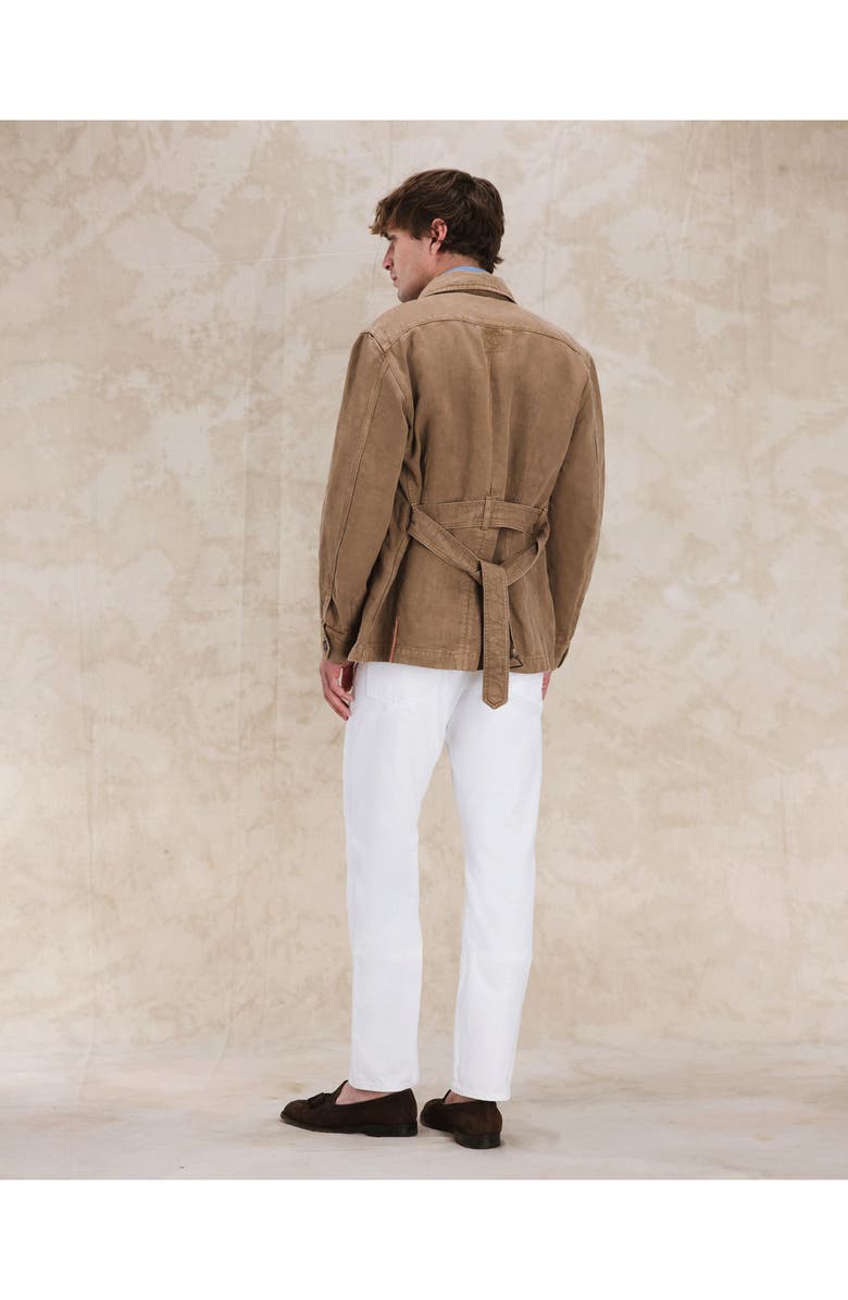 Fortela Clint Linen Sahariana Jacket, Alternate, color, Mou