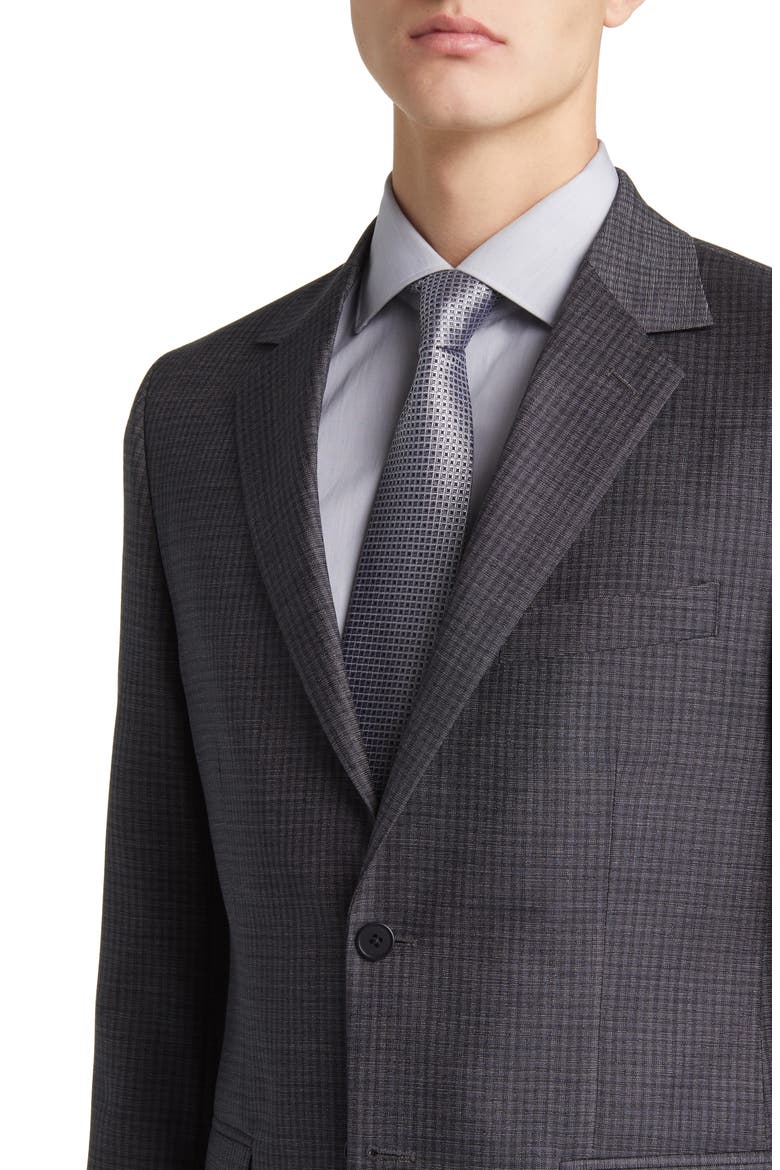 Norris Plaid Wool Suit, Alternate, color, GREY