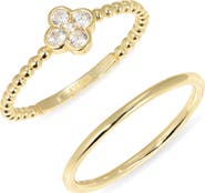 ARGENTO VIVO Set of 2 Clover Stacking Rings