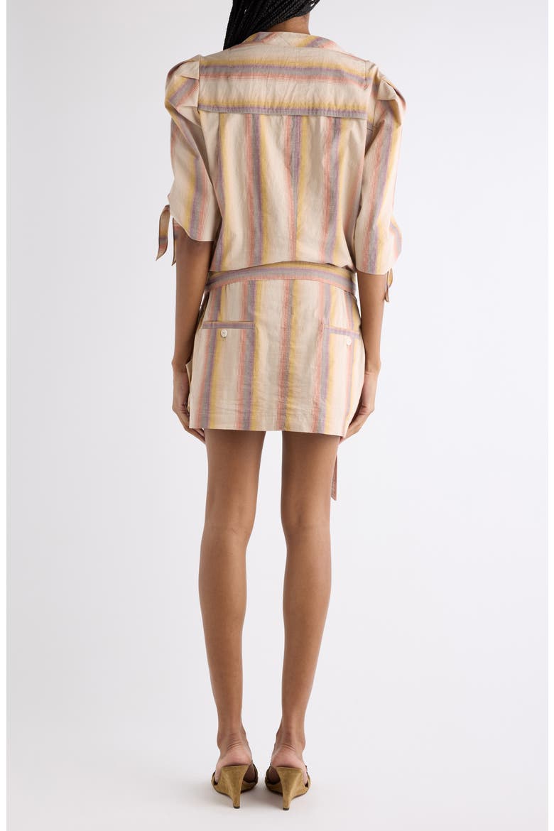 Mariza Stripe Cotton Minidress, Alternate, color, DESERT