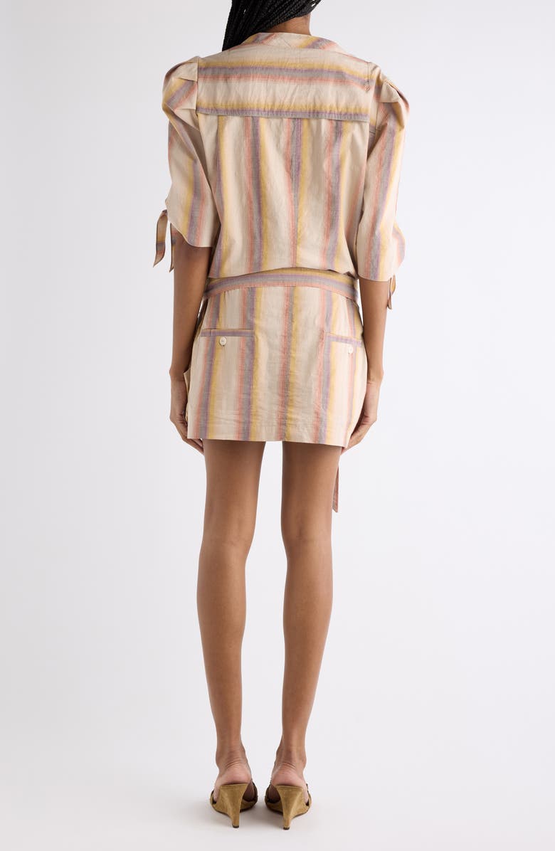 Isabel Marant Mariza Stripe Cotton Minidress, Alternate, color, Desert