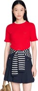 SANDRO Contrast collar wool sweater