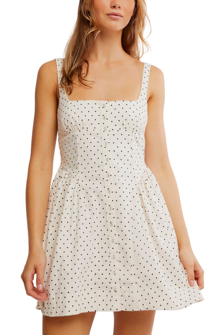 Astrid Polka Dot Minidress, Alternate, color, IVORY COMBO