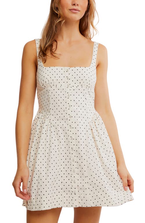 Free People Astrid Polka Dot Minidress In Ivory Combo