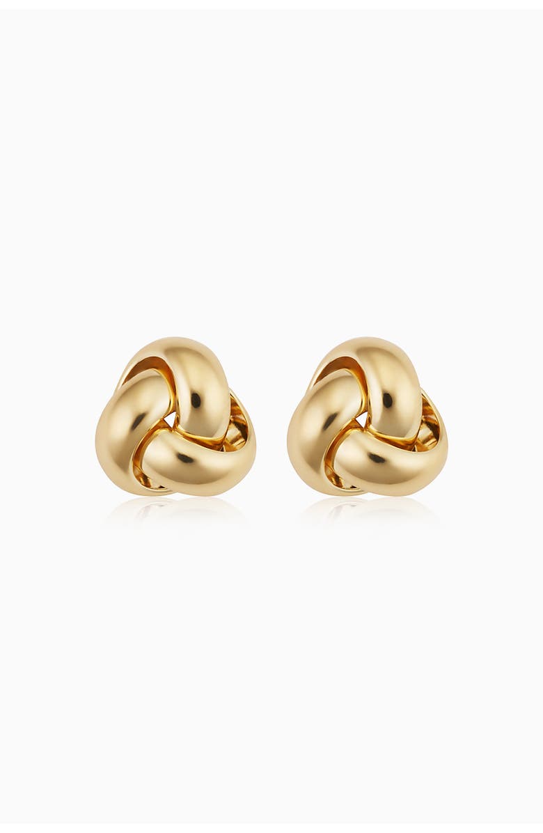 Oradina 18K Yellow Gold Knotted Love Studs, Main, color, Yellow Gold