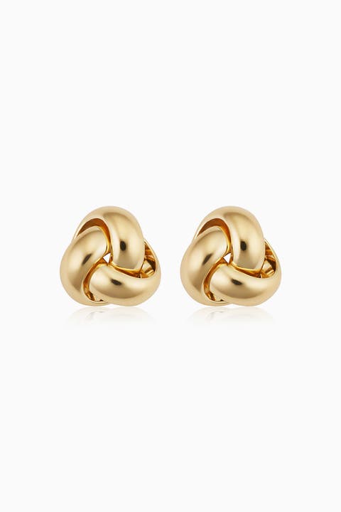 18K Yellow Gold Knotted Love Studs