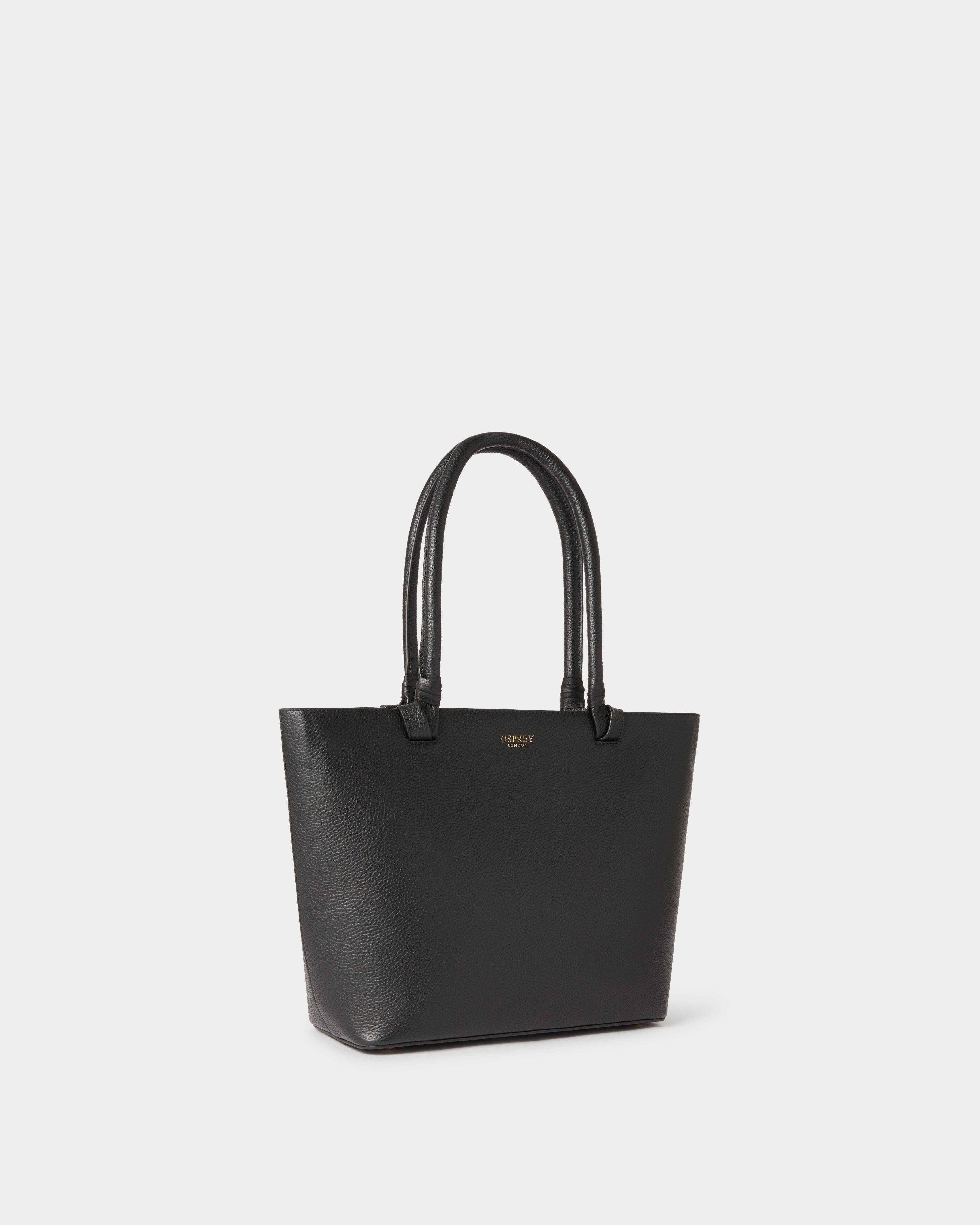 The Collier Leather Tote Bag, Alternate, color, Black