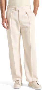 Manière De Voir Dorian Relaxed Fit Twill Pleated Tailored Trousers