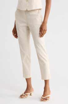 Theory Treeca Linen Blend Crop Pull-On Pants