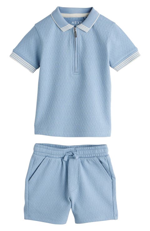 Kids' Core Quarter Zip Polo & Shorts Set